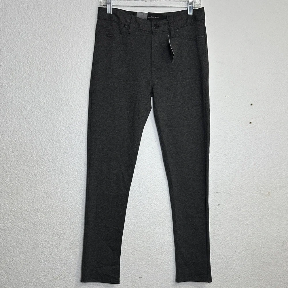 Calvin Klein Knit Jegging Stretch Pants Gray Woman’s 8‎ Pant Work Office NWT